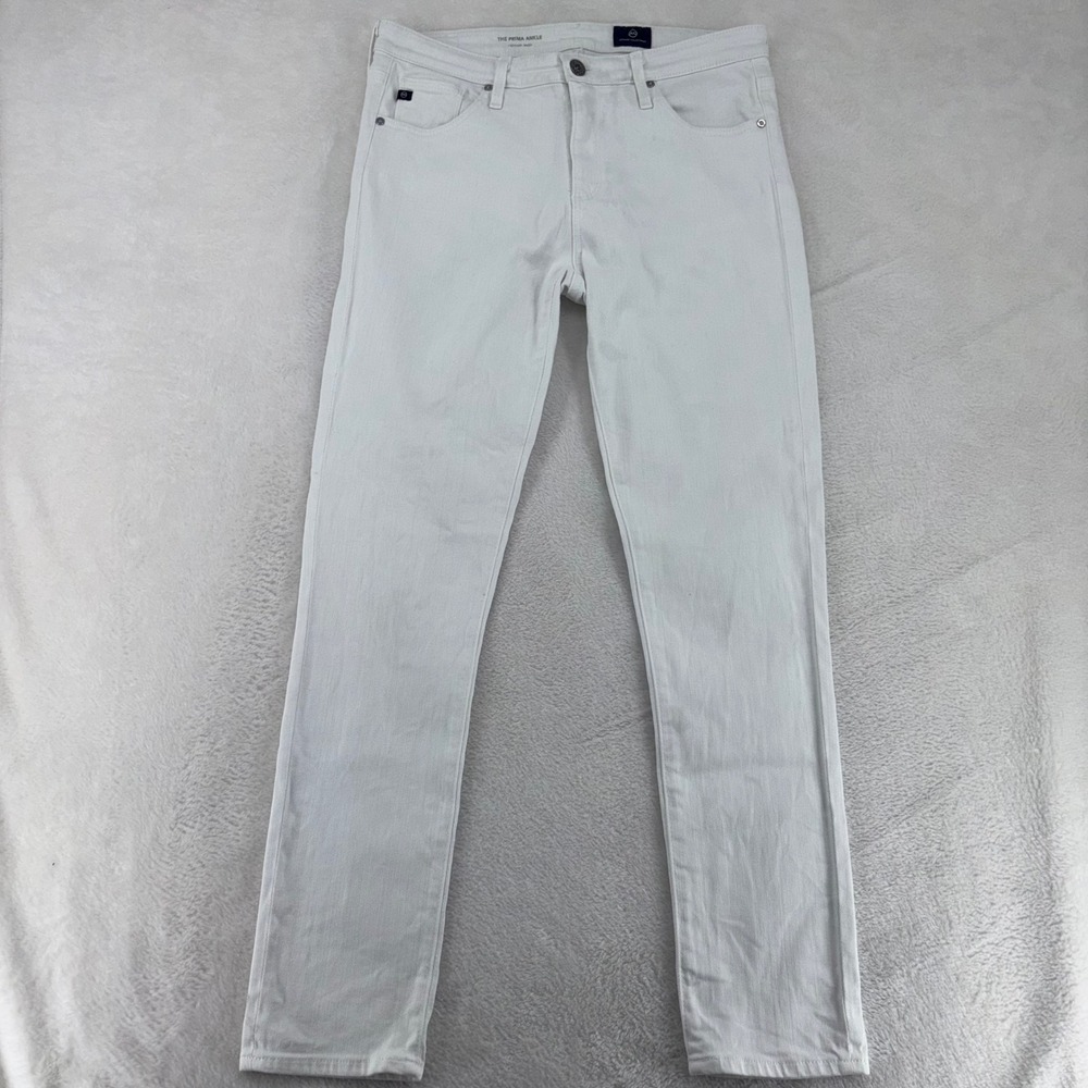 AG Adriano Goldschmied The Prima Ankle White Cigarette Jeans 27R DSD1855WHT